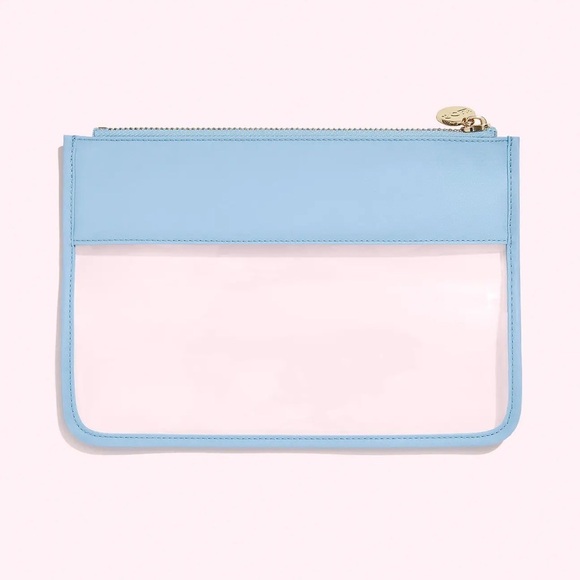 NWT STONEY CLOVER LN Plane Clear Flat Pouch in Blue - Picture 2 of 4